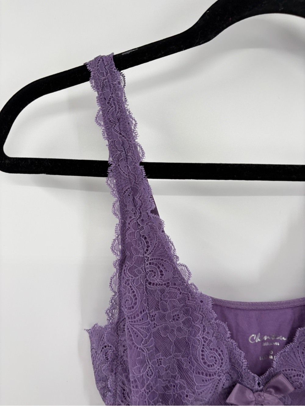 Y2K 2000s Purple Lace Girly Midi Nightgown Slip Dress Lounge Sleepwear Medium M - Picture 4 of 13
